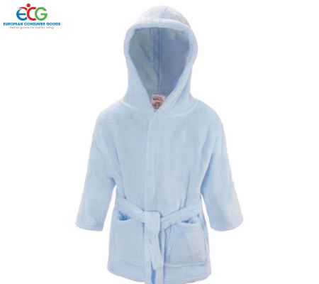 Áo choàng trùm đầu bằng lông cừu màu xanh san hô trơn dành cho bé (18-24 tháng)