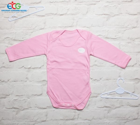 Áo liền quần dài tay dành cho bé 100% cotton hữu cơ màu hồng (18-24 tháng)